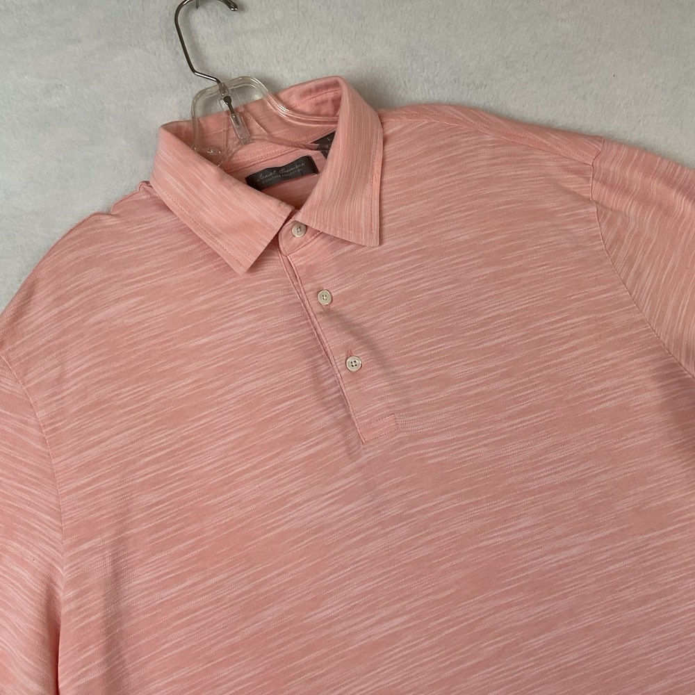 Daniel Cremieux Signature Collection Polo Shirt Mens‎ Large Coral Pink Knit L